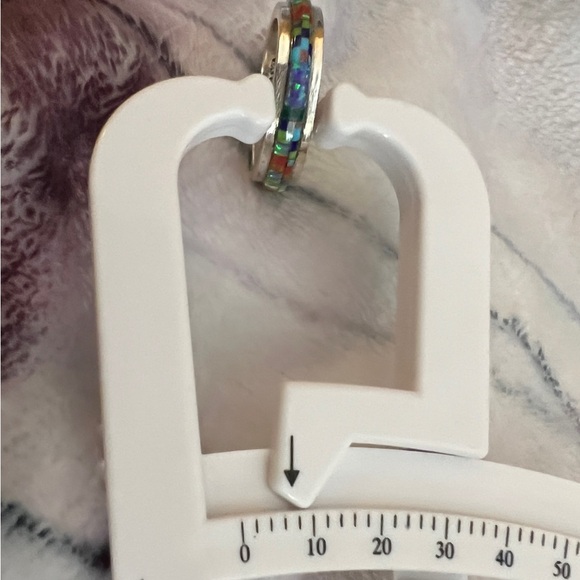 ❤️ Zuni Galaxy Micro Inlaid Infinity Band Sz 6.5 Artisan Southwestern 4.5gms - Picture 4 of 12